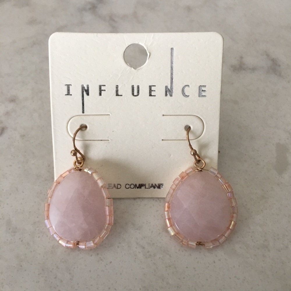 Influence Pink Translucent Stone Earrings